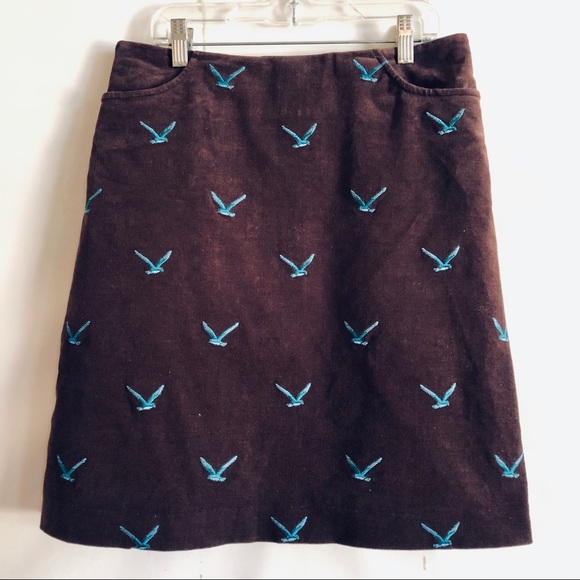 Lilly Pulitzer Dresses & Skirts - Vintage Lilly Pulitzer Brown Velvet Blue Birds Skirt